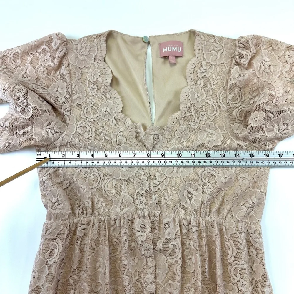Show Me Your MuMu Sandra lace maxi dress Size 12 Champagne Wedding Bridesmaid